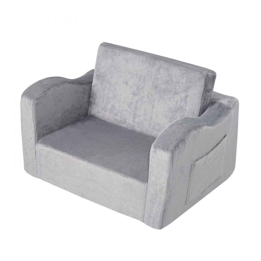 FL-XY-3 - Comfy Foldable Kids Sofa Chair with Removable Velvet Cover