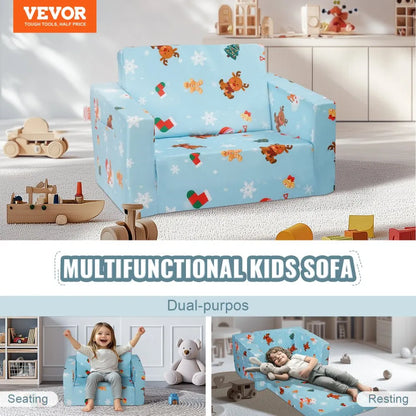 FL-XY-3 - Foldable Kids Sofa Chair with Removable Velvet Cover