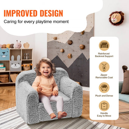 ETSF016-03 - Cozy Kids Armchair with Durable Sherpa Fabric & Safety Design