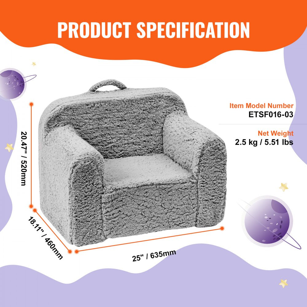 ETSF016-03 - Cozy Kids Armchair with Durable Sherpa Fabric & Safety Design