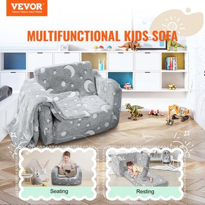 ETZDD-01 - Soft Sherpa Kids Sofa with Glow-in-the-Dark Features