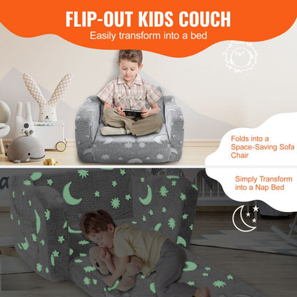 ETZDD-01 - Soft Sherpa Kids Sofa with Glow-in-the-Dark Features