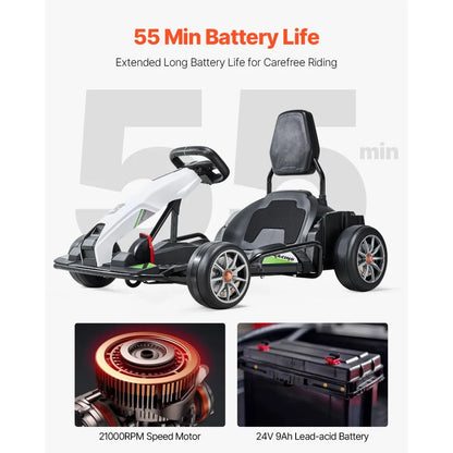 BDM-0933 - Safe 24V Electric Go Kart for Kids Up to 132 lbs