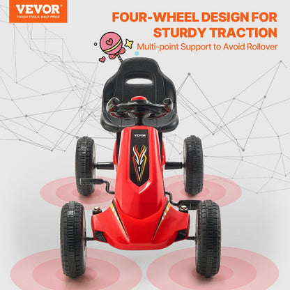 E01-1 - Adjustable Seat 4-Wheel Go Kart for Kids 3-8 Years