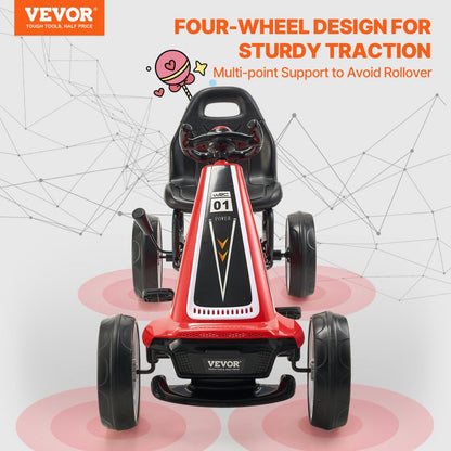 E03 - VEVOR Kids Go Kart with Adjustable Seat and Horn