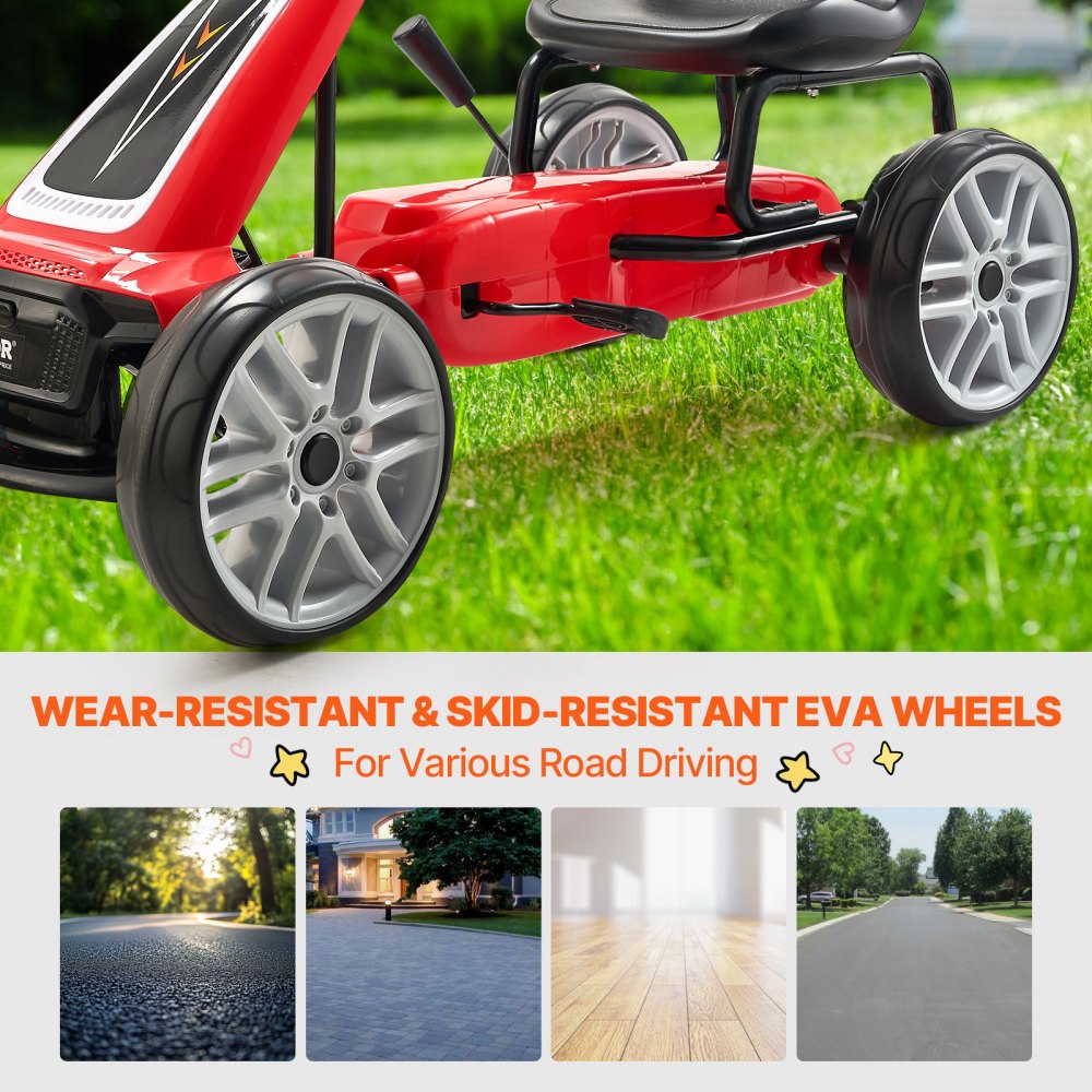 E03 - VEVOR Kids Go Kart with Adjustable Seat and Horn