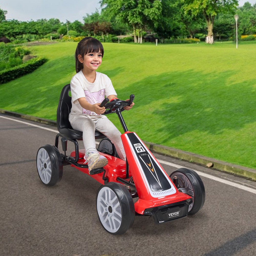 E03 - VEVOR Kids Go Kart with Adjustable Seat and Horn