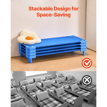 QL-106-3 - Stackable Kiddie Cots, 51.2" x 22.4", Easy Assembly for Daycare