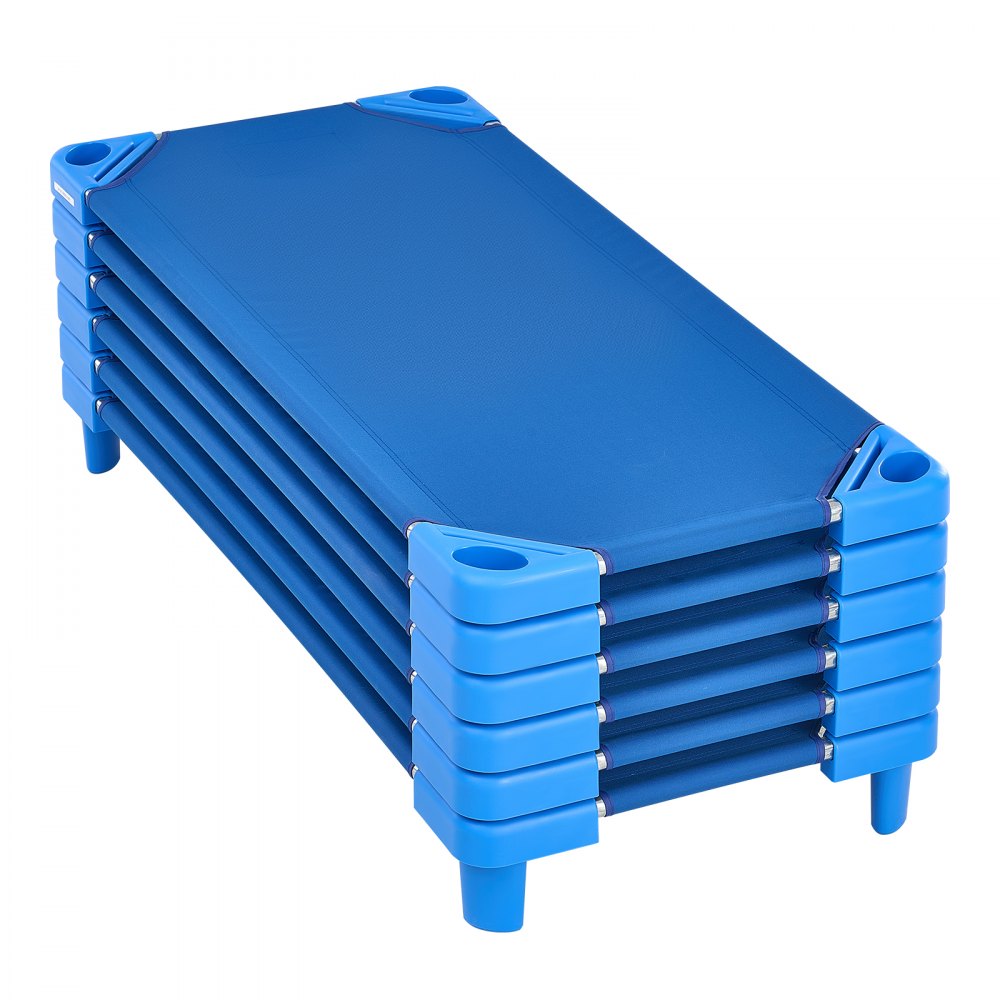 QL-106-3 - Set of 6 Stackable Kiddie Cots for Toddlers, 51.2" x 22.4"