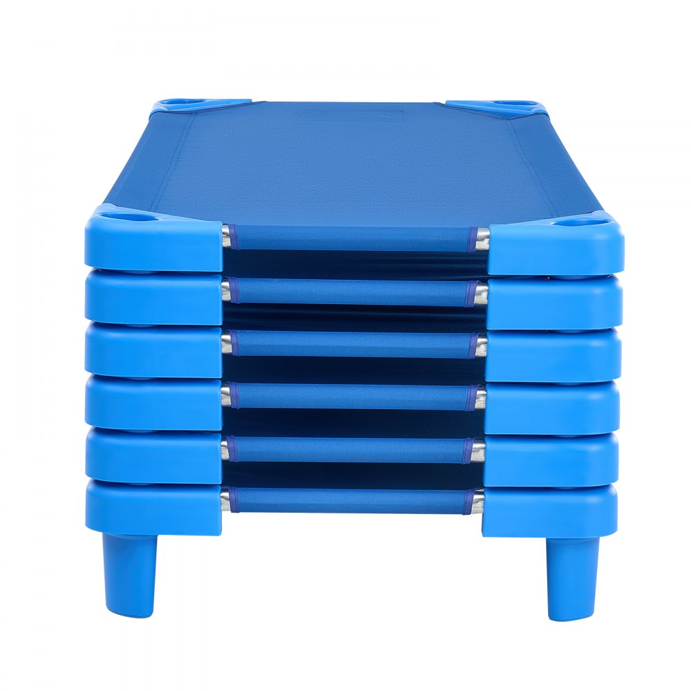 QL-106-3 - Set of 6 Stackable Kiddie Cots for Toddlers, 51.2" x 22.4"