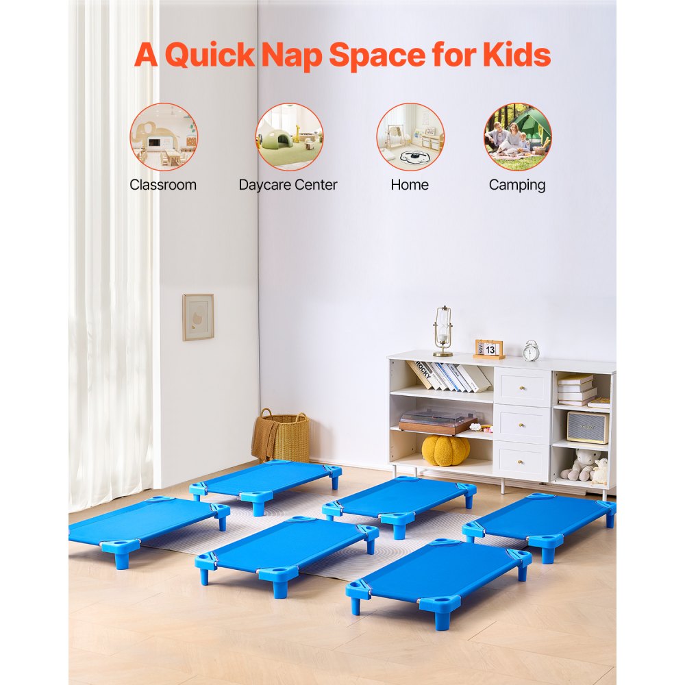 QL-106-3 - 6-Pack VEVOR Portable Kiddie Cots for Cozy Naps