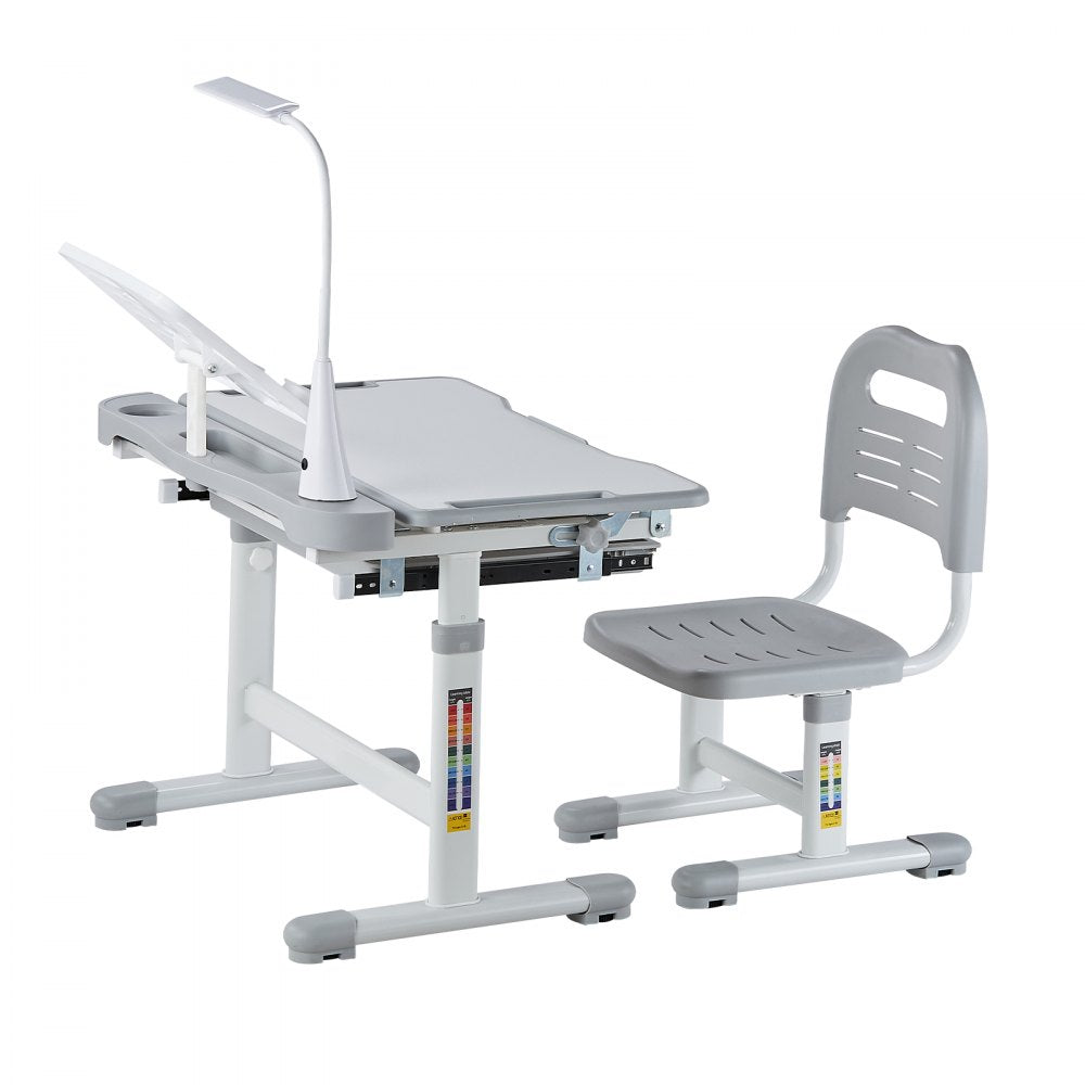 70-1 - Ergonomic Children's Desk Chair Set with Adjustable Height & LED Lamp