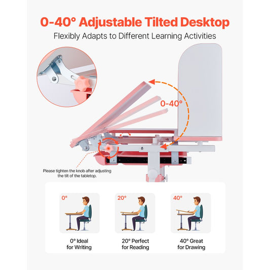 80-6 - Height-Adjustable Kids Desk & Chair Set for Cozy Learning