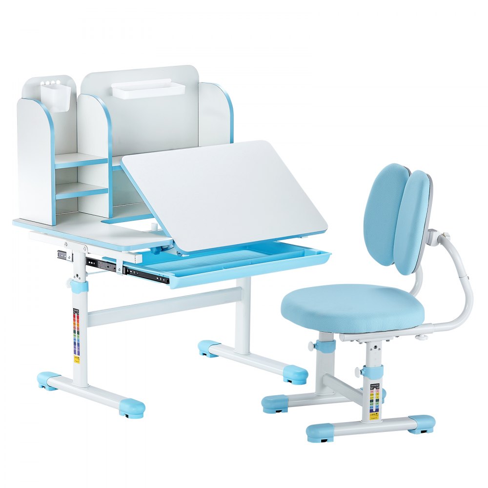 80-6 - Ergonomic Kids Desk & Chair Set with Adjustable Height and Storage