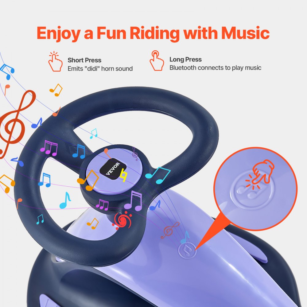 FX-E202 - 2-in-1 Electric Wiggle Car for Kids, 29.1 in, Bluetooth Lights