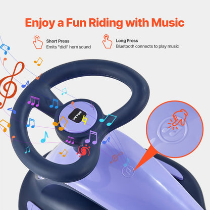 FX-E202 - 2-in-1 Electric Wiggle Car for Kids, 29.1 in, Bluetooth Lights