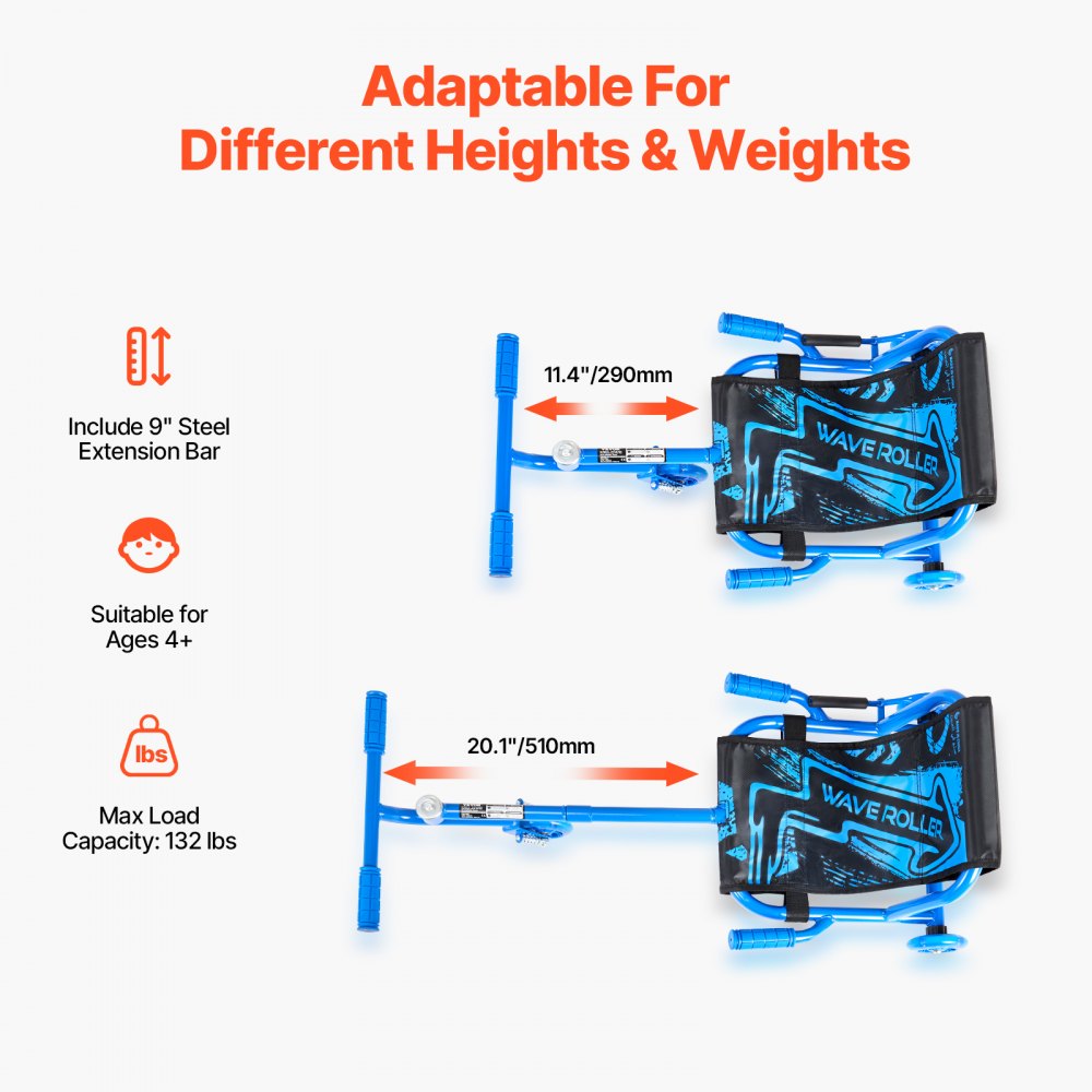 HD-6003S - Adjustable Wiggle Scooter 37.8-46.8" for Active Kids