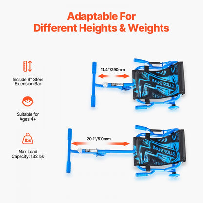 HD-6003S - Adjustable Wiggle Scooter 37.8-46.8" for Active Kids