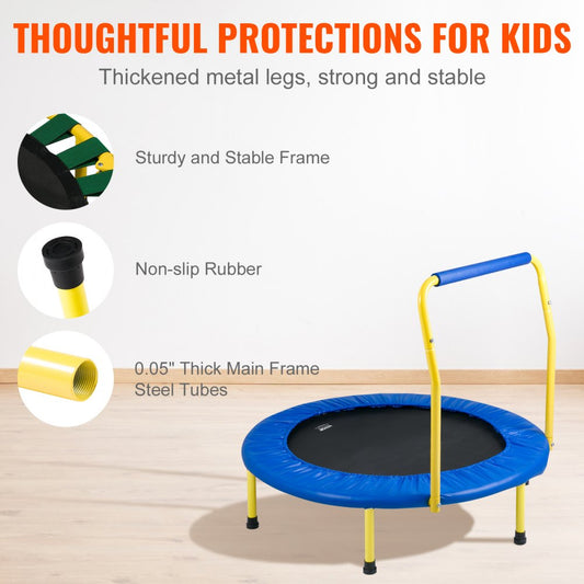 TX-B6232D-36 - Portable 3FT Kids Trampoline for Indoor & Outdoor Fun