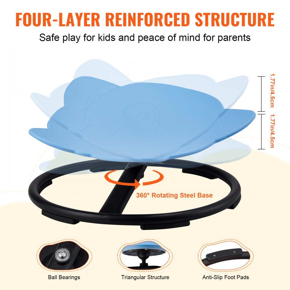 LY-8303 - Eco-Friendly 360° Kids Swivel Chair - 20.5" Base, 220 lbs Capacity