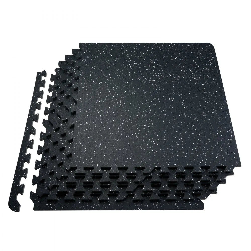 HRD-XJD6614-25W - 0.56" Thick Interlocking Rubber Gym Floor Mats, 25 Pieces