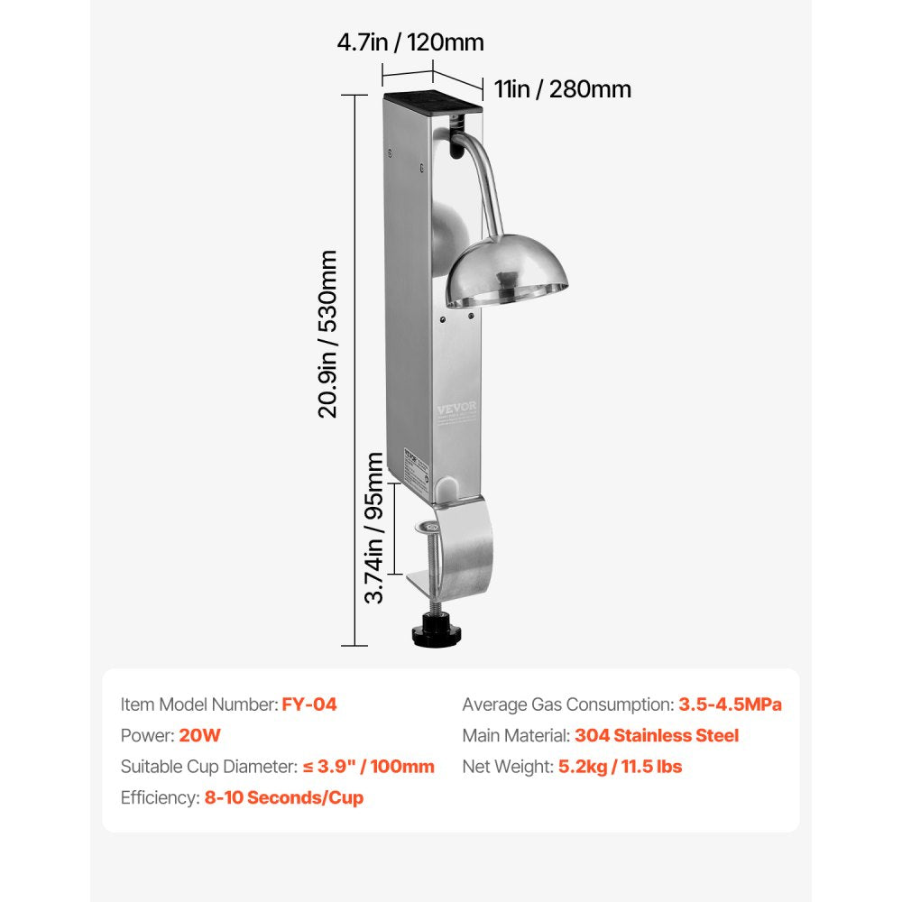 FY-04 - Rapid CO2 Glass Froster for Quick Chilling Without Dilution
