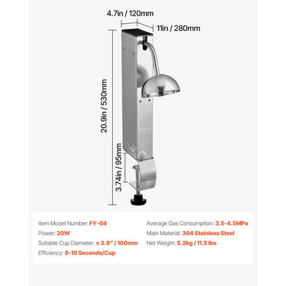 FY-04 - Rapid CO2 Glass Froster for Quick Chilling Without Dilution