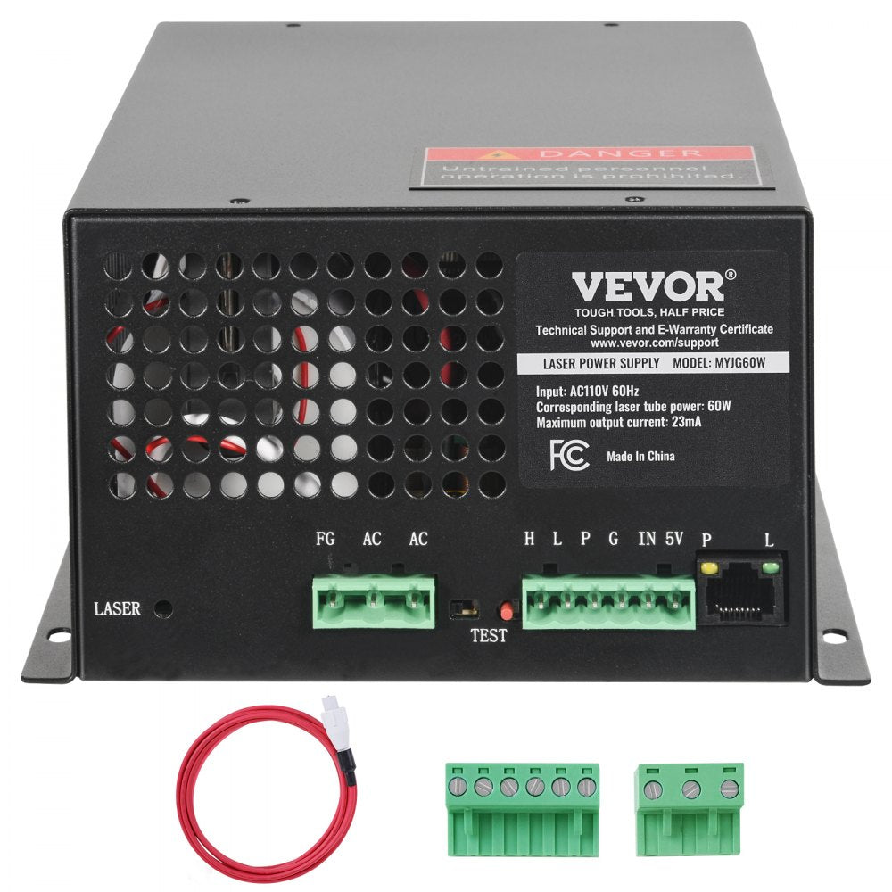MYJG60W - 60W VEVOR Laser Power Supply with Cooling & Safety Features