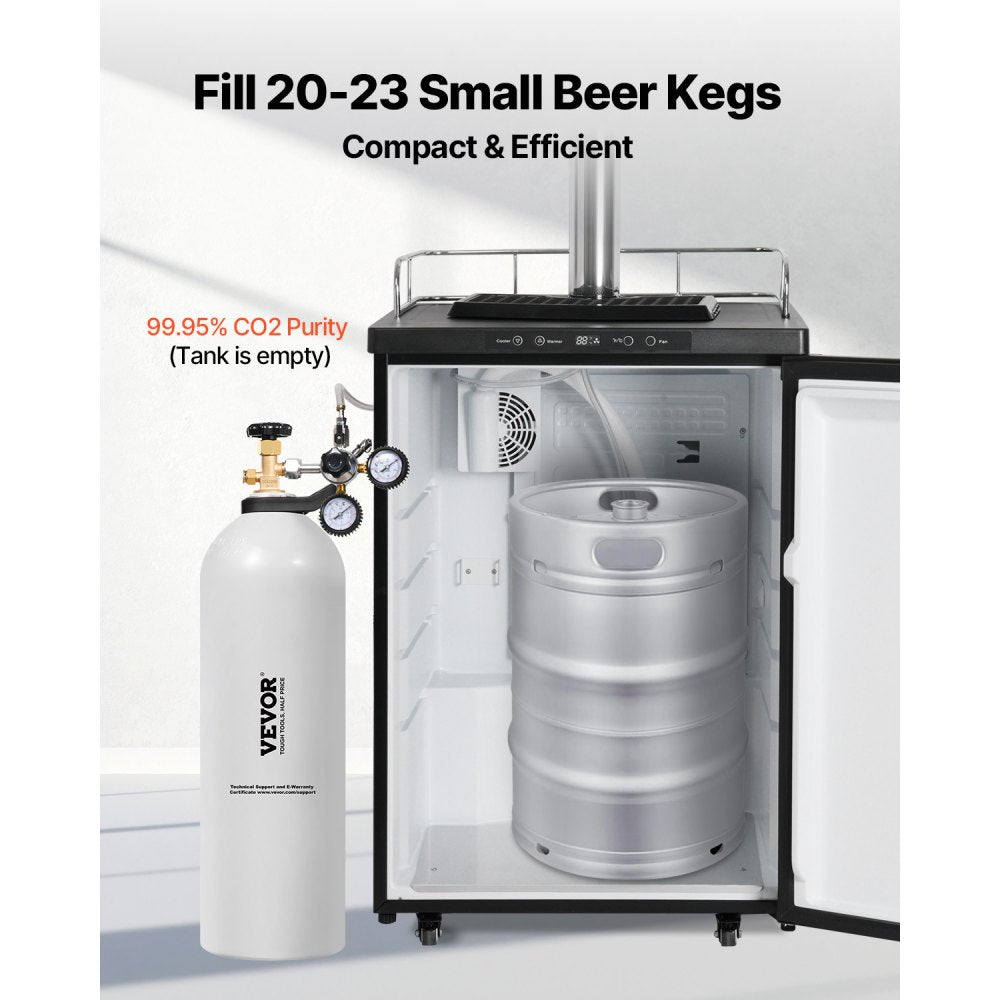 RY-203-3000-H-01 - 20 lbs Durable Aluminum CO2 Tank with Siphon Tube