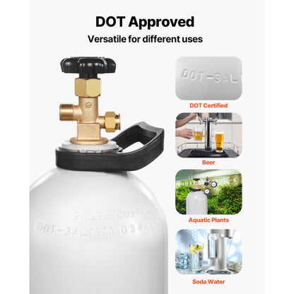 RY-203-3000-H-01 - 20 lbs Aluminum CO2 Cylinder with CGA320 Valve