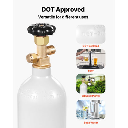 RY-111-3000-H-01 - Lightweight 2.5 lbs Aluminum CO2 Tank with CGA320 Valve