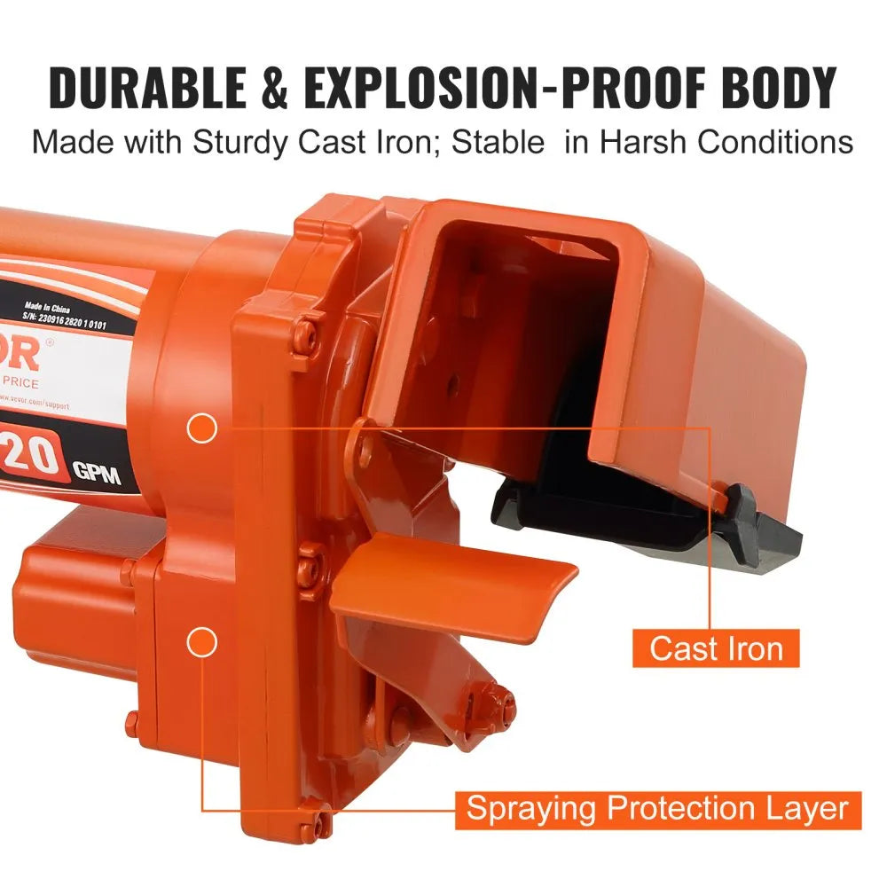 EX56-12 - 12V DC Fuel Transfer Pump, 20 GPM, Aluminum Casing