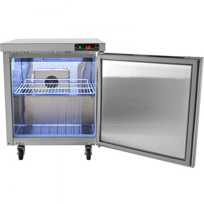 KTR-27B - 7.4 Cu. Ft Stainless Steel Undercounter Refrigerator with Worktop