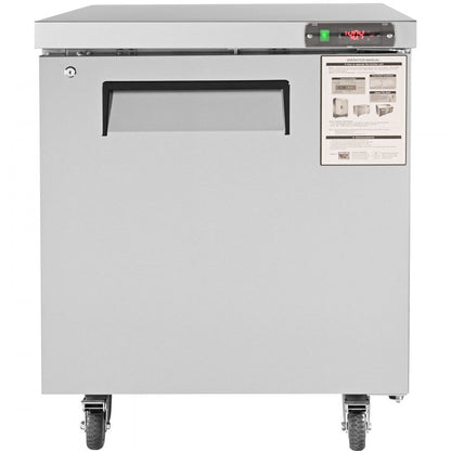 KTR-27B - 7.4 Cu. Ft Stainless Steel Undercounter Refrigerator with Worktop