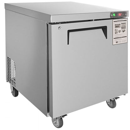 KTR-27B - 7.4 Cu. Ft Stainless Steel Undercounter Refrigerator with Worktop