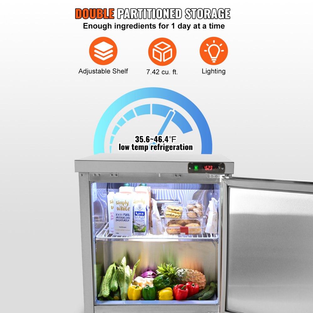 KSR-27B - 28” Stainless Steel Sandwich Prep Table with 12.85 cu. ft. Capacity