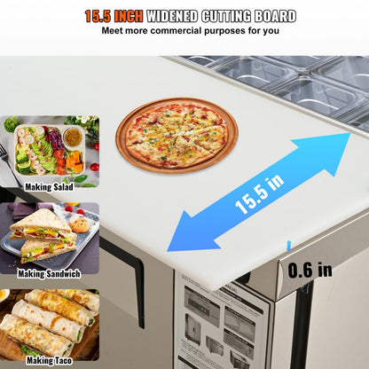 KSR-27B - 28” Stainless Steel Sandwich Prep Table with 12.85 cu. ft. Capacity
