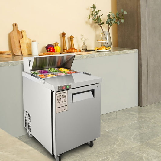 KSR-27B - 28” Stainless Steel Sandwich Prep Table with 12.85 cu. ft. Capacity