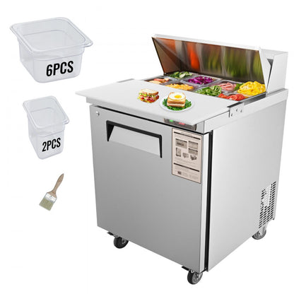 KSR-27B - 28” Stainless Steel Sandwich Prep Table with 12.85 cu. ft. Capacity