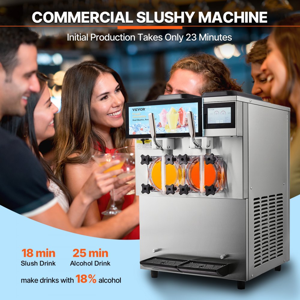 XN240C - 2x12L Commercial Slushy Machine with Touchscreen for Fast Service