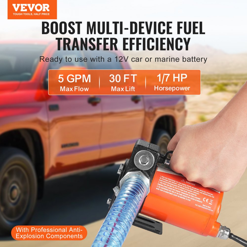 DCEX40A - 5 GPM Portable Diesel Pump with 30ft Lift & Auto Nozzle