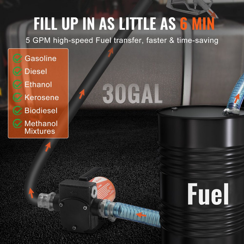 DCEX40A - 5 GPM Portable Diesel Pump with 30ft Lift & Auto Nozzle