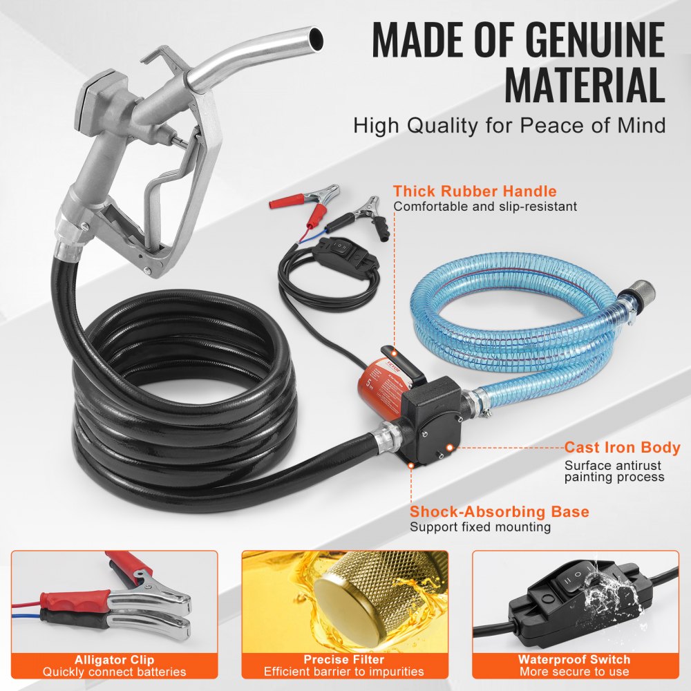DCEX40A - 5 GPM Portable Diesel Pump with 30ft Lift & Auto Nozzle