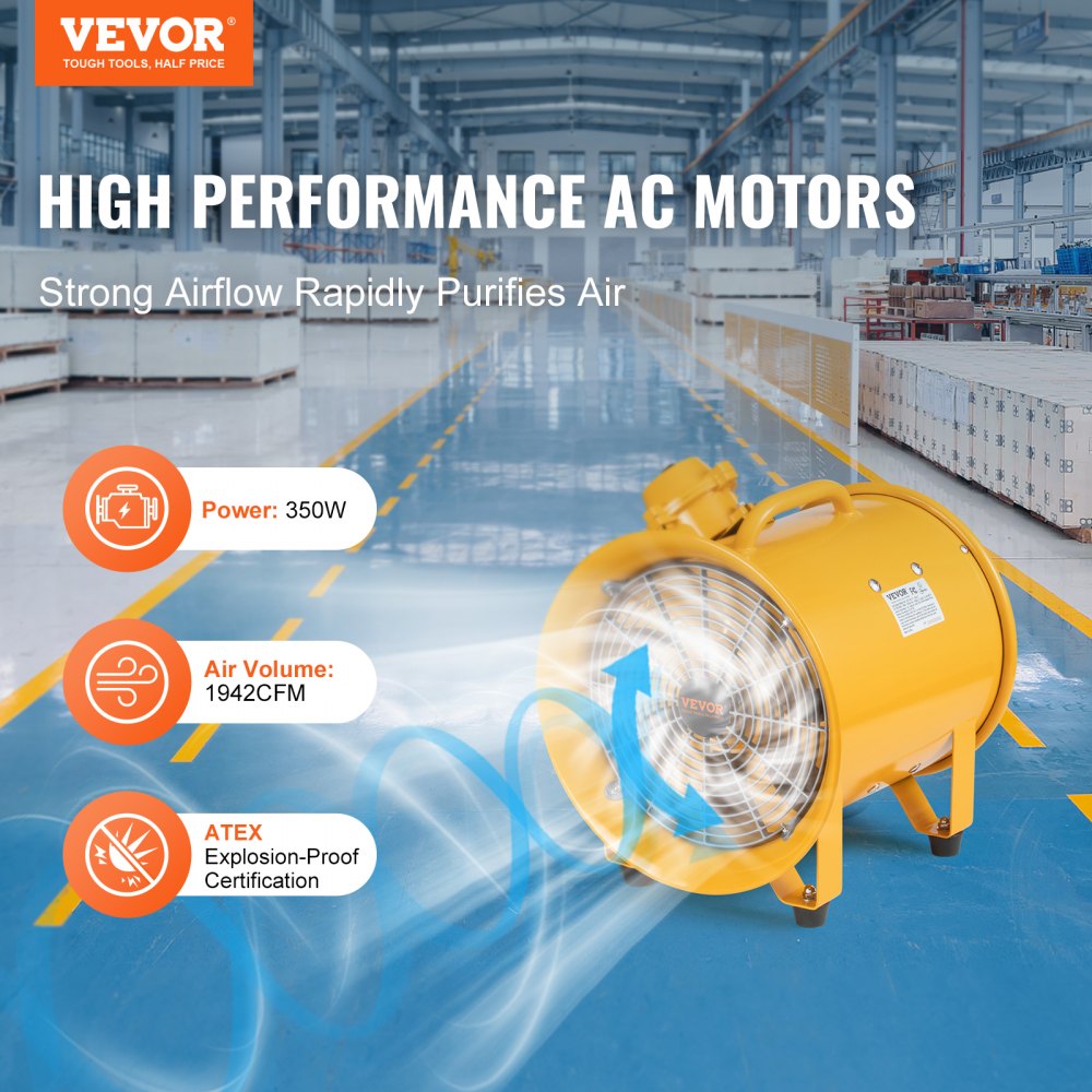 BTF-25/10" - 10" VEVOR Ventilator, 350W, 1942CFM Airflow