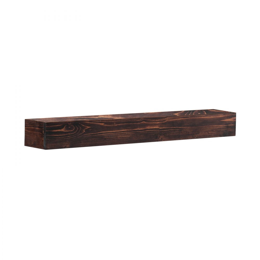 RB48-8-5 - Rustic 48" Floating Mantel Shelf in White Pine Wood