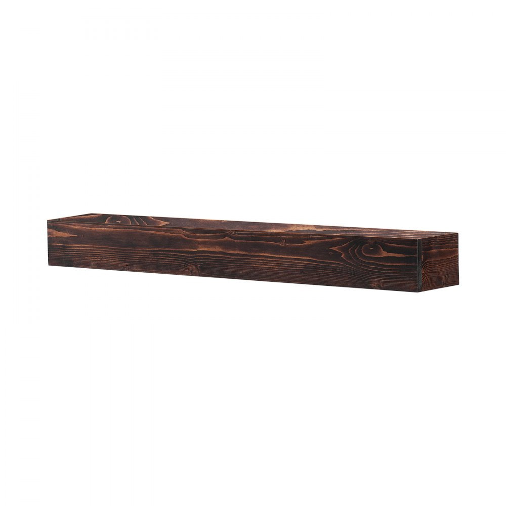 RB48-8-5 - Rustic 48" Floating Mantel Shelf in White Pine Wood