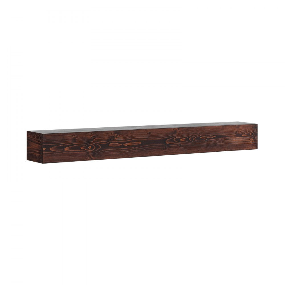 RW60-8-6 - Rustic 60" Pine Floating Mantel Shelf for Home Décor
