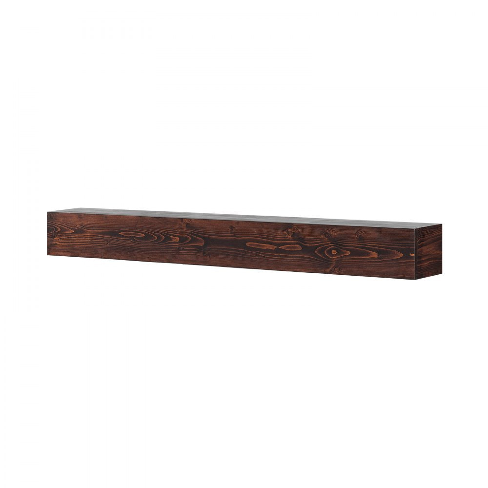 RW60-8-6 - Rustic 60" Pine Floating Mantel Shelf for Home Décor