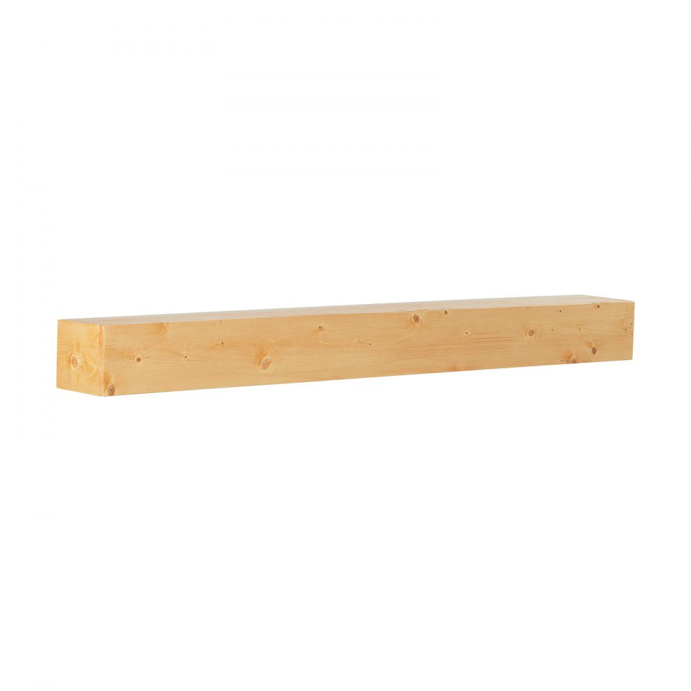 RB60-8-6 - 60" Rustic White Pine Floating Mantel Shelf for Decor