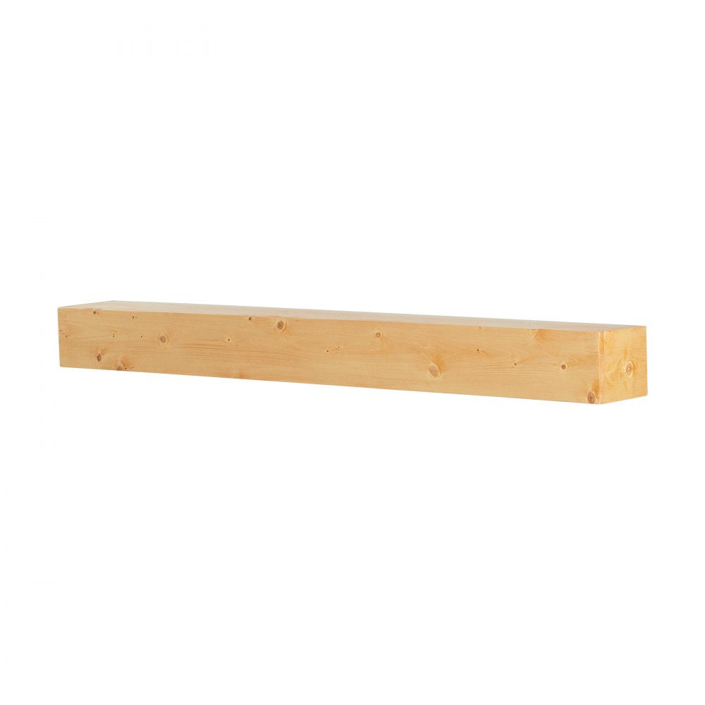 RB60-8-6 - 60" Rustic White Pine Floating Mantel Shelf for Decor